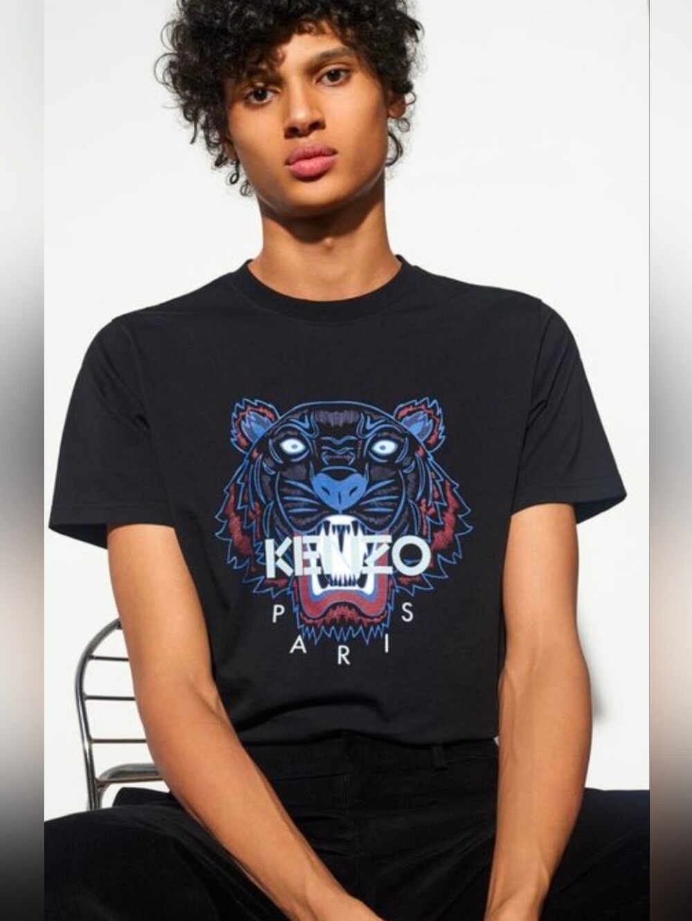 KENZO Tiger Cotton T-Shirt Black Size M – Made in Portugal